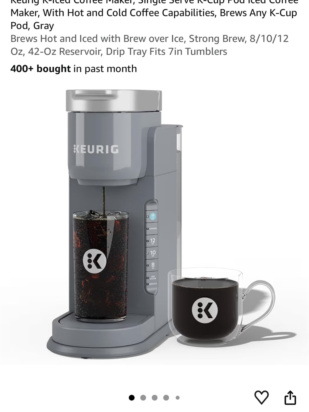 Keurig K‑Iced Arctic Gray Single-Serve Coffee Maker